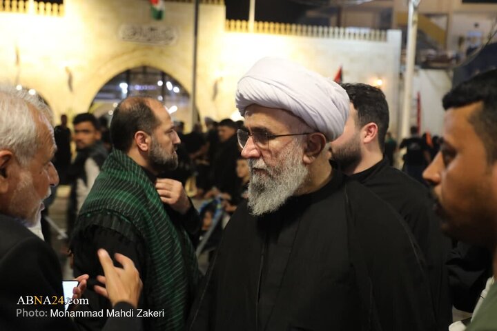 گزارش تصویری |حضور آیت‌الله رمضانی در موکب «نداء الاقصی» در طریق الحسین