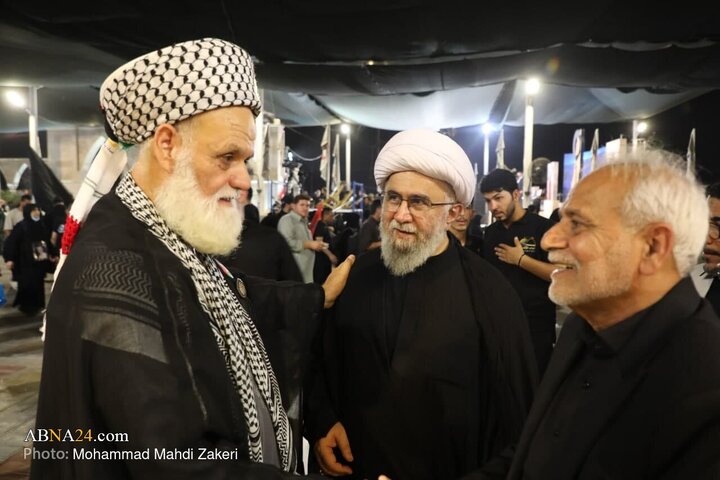گزارش تصویری |حضور آیت‌الله رمضانی در موکب «نداء الاقصی» در طریق الحسین