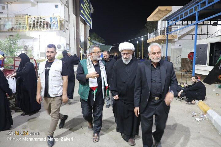 گزارش تصویری |حضور آیت‌الله رمضانی در موکب «نداء الاقصی» در طریق الحسین