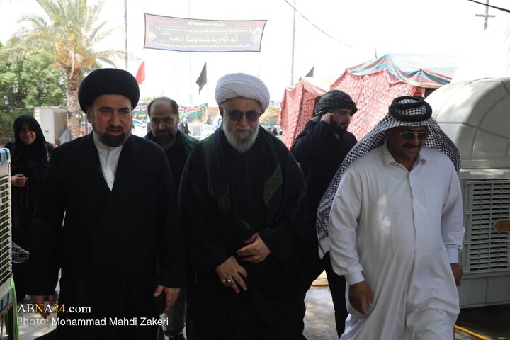 گزارش تصویری | حضور دبیرکل مجمع جهانی اهل بیت(ع) در موکب آل بنی‌حسن در طریق الحسین