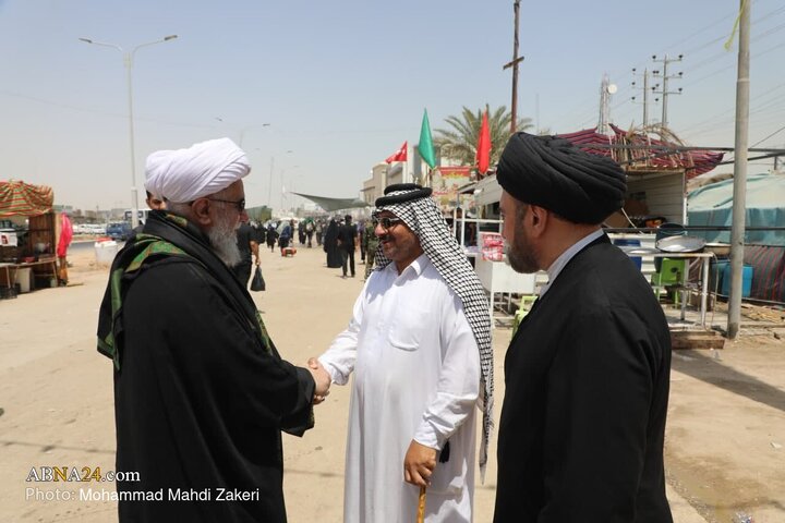 گزارش تصویری | حضور دبیرکل مجمع جهانی اهل بیت(ع) در موکب آل بنی‌حسن در طریق الحسین