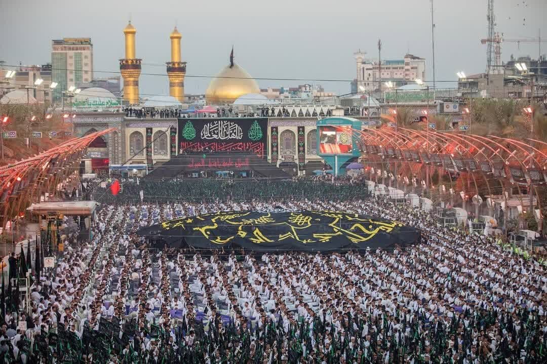 بنی عامر بزرگ ترین موکب اربعین همراه با هنر و فنون تجسمی/ پیام هر ساله در کنار عزاداری پرشور + تصاویر و ویدیو