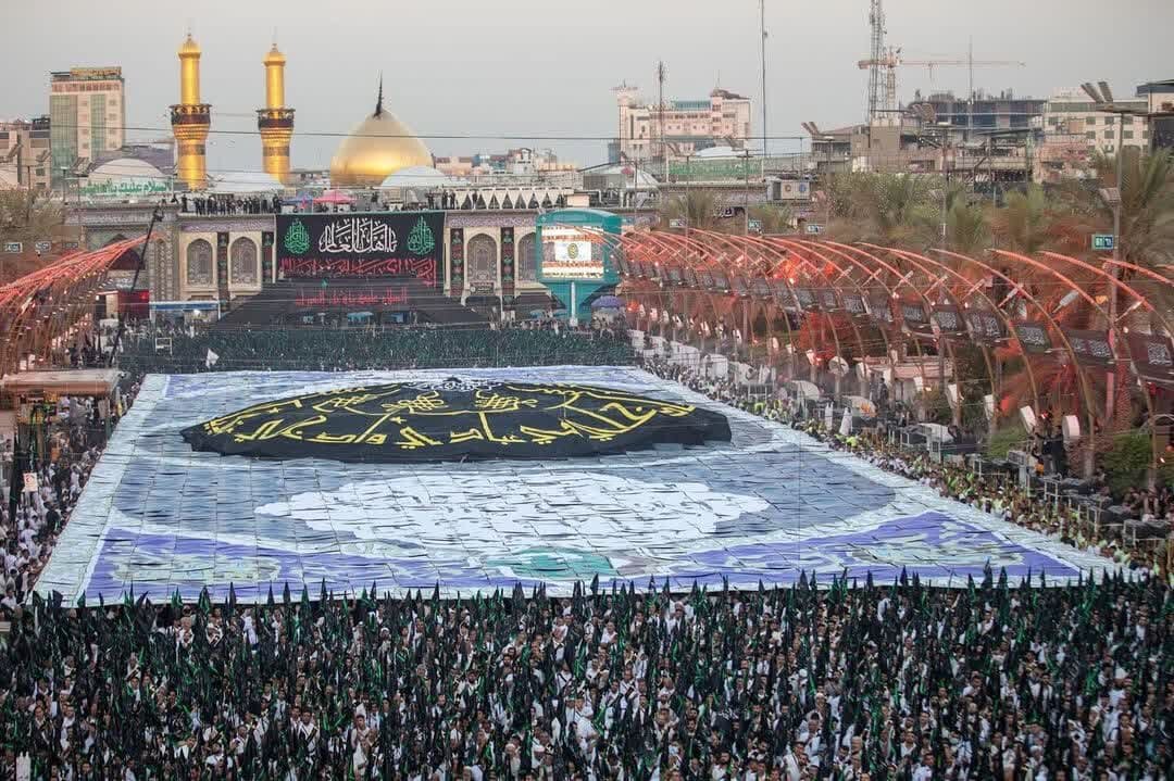 بنی عامر بزرگ ترین موکب اربعین همراه با هنر و فنون تجسمی/ پیام هر ساله در کنار عزاداری پرشور + تصاویر و ویدیو