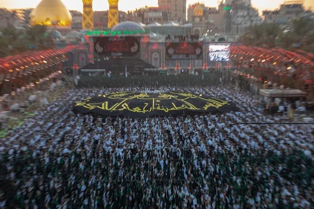 بنی عامر بزرگ ترین موکب اربعین همراه با هنر و فنون تجسمی/ پیام هر ساله در کنار عزاداری پرشور + تصاویر و ویدیو