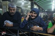 Photos: Arbaeen pilgrims use telephone, IT services at Hazrat Masoumeh Mawkib