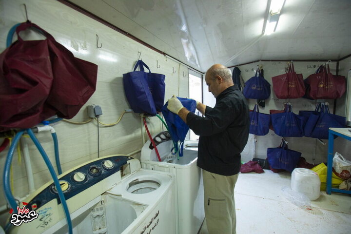 Photos: Washing clothes of Arbaeen pilgrims at Hazrat Masoumeh Mawkib