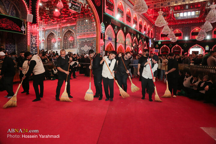 تقرير مصور/ أجواء حرم الإمام الحسين (ع) وأخيه العباس في ليلة الأربعين بمدينة كربلاء المقدسة