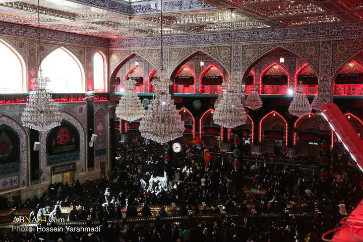 تقرير مصور/ أجواء حرم الإمام الحسين (ع) وأخيه العباس في ليلة الأربعين بمدينة كربلاء المقدسة