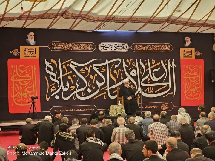 گزارش تصویری | حضور و سخنرانی دبیرکل مجمع جهانی اهل‌بیت(ع) در موکب محسنین در کربلا