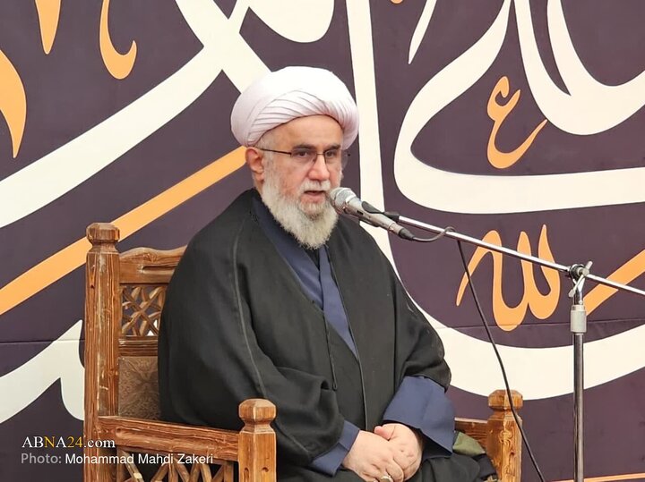 تقرير مصور/ الأمين العام للمجمع العالمي لأهل البيت (ع) يحضر في موكب المحسنين بمدينة كربلا ويلقي كلمة