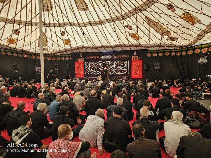 تقرير مصور/ الأمين العام للمجمع العالمي لأهل البيت (ع) يحضر في موكب المحسنين بمدينة كربلا ويلقي كلمة