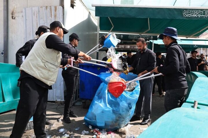 إطلاق حملة تنظيف لمنطقة باب بغداد بعد انتهاء زيارة الأربعين في كربلاء المقدسة