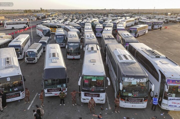 تقرير مصور/ أكثر من (350) باصًا مكيّفًا وخدمات ضيافة على مدار الساعة لتسهيل عودة زوار الأربعين