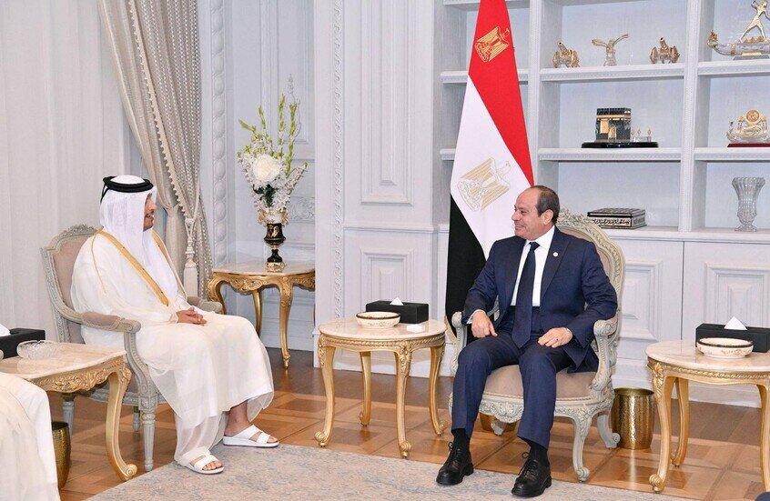 السيسي وآل ثاني يبحثان الوضع في غزة