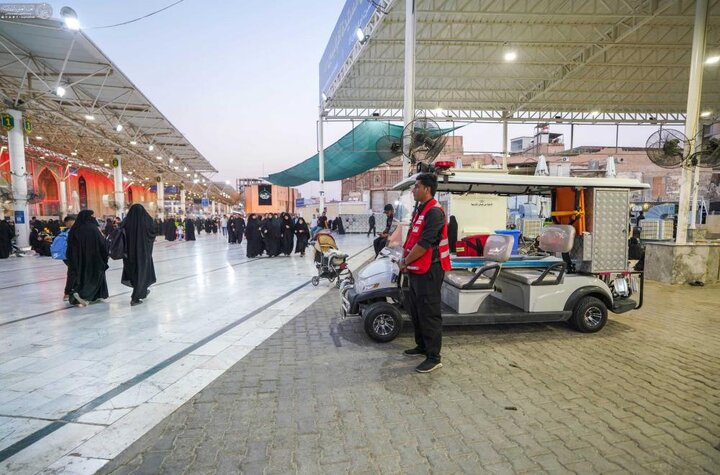 تقرير مصور/ انتشار واسع لحماية الزائرين في ذكرى شهادة النبيّ الأكرم (ص) في النجف الأشرف