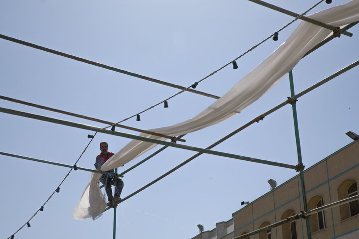 Photos: Preparations underway for service tents in Mashhad during final days of Safar