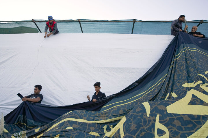 Photos: Preparations underway for service tents in Mashhad during final days of Safar