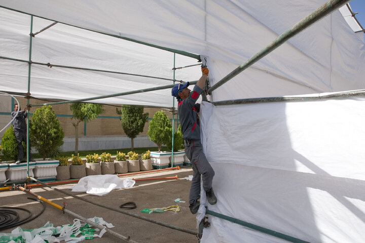 Photos: Preparations underway for service tents in Mashhad during final days of Safar