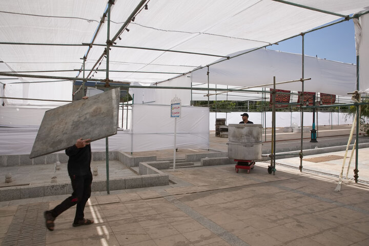 Photos: Preparations underway for service tents in Mashhad during final days of Safar