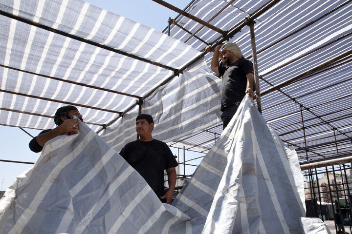 Photos: Preparations underway for service tents in Mashhad during final days of Safar