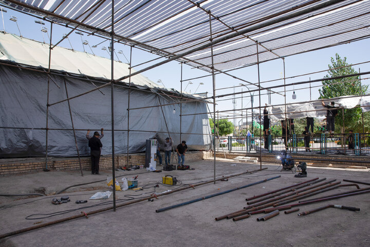 Photos: Preparations underway for service tents in Mashhad during final days of Safar