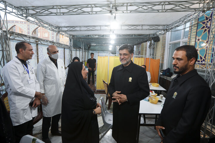 تقرير مصور/ نائب متولي العتبة الرضوية المقدسة یتفقد مواكب خدمة العشرة الأخيرة من شهر صفر