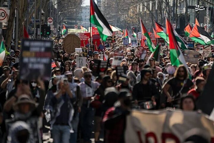 ویدیو | جمعیت بی‌سابقه در تظاهرات ملبورن برای حمایت از غزه