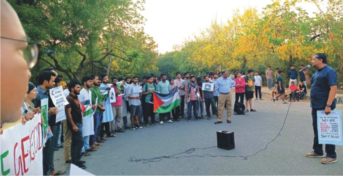 Indian University Students Rally in Solidarity With Palestine
