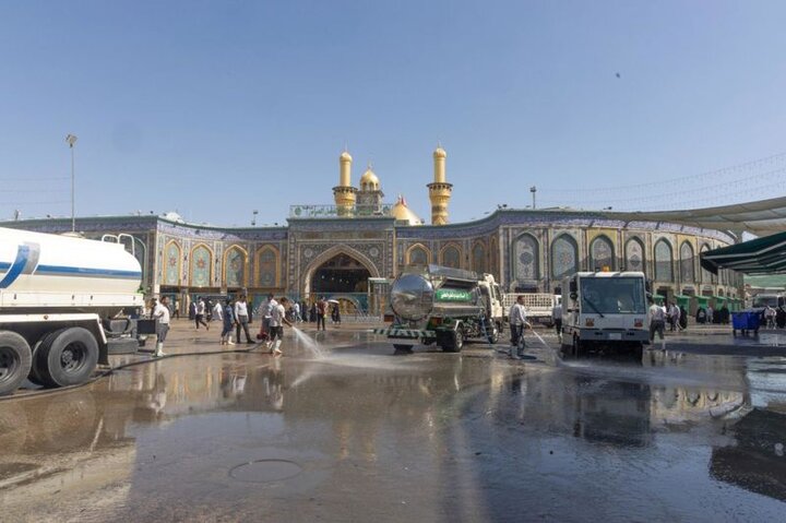 حملة دورية لتنظيف محيط العتبة العباسية المقدسة
