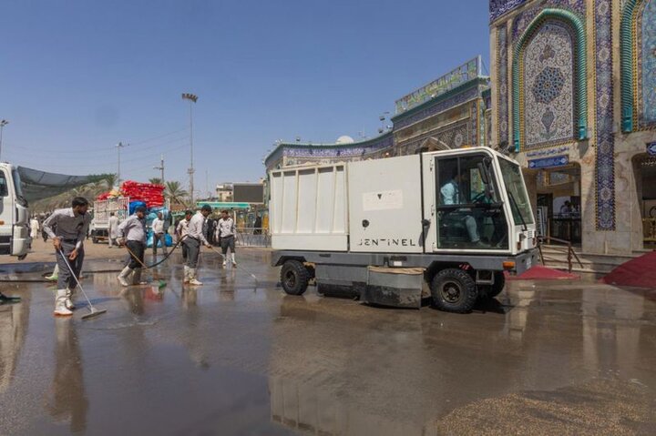 حملة دورية لتنظيف محيط العتبة العباسية المقدسة
