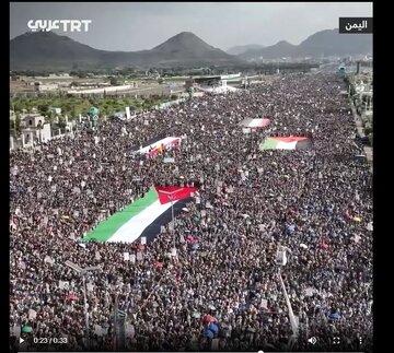 Videyo | Dengê sed hezar kesên Yemenî li dijî işgala Xezzeyê