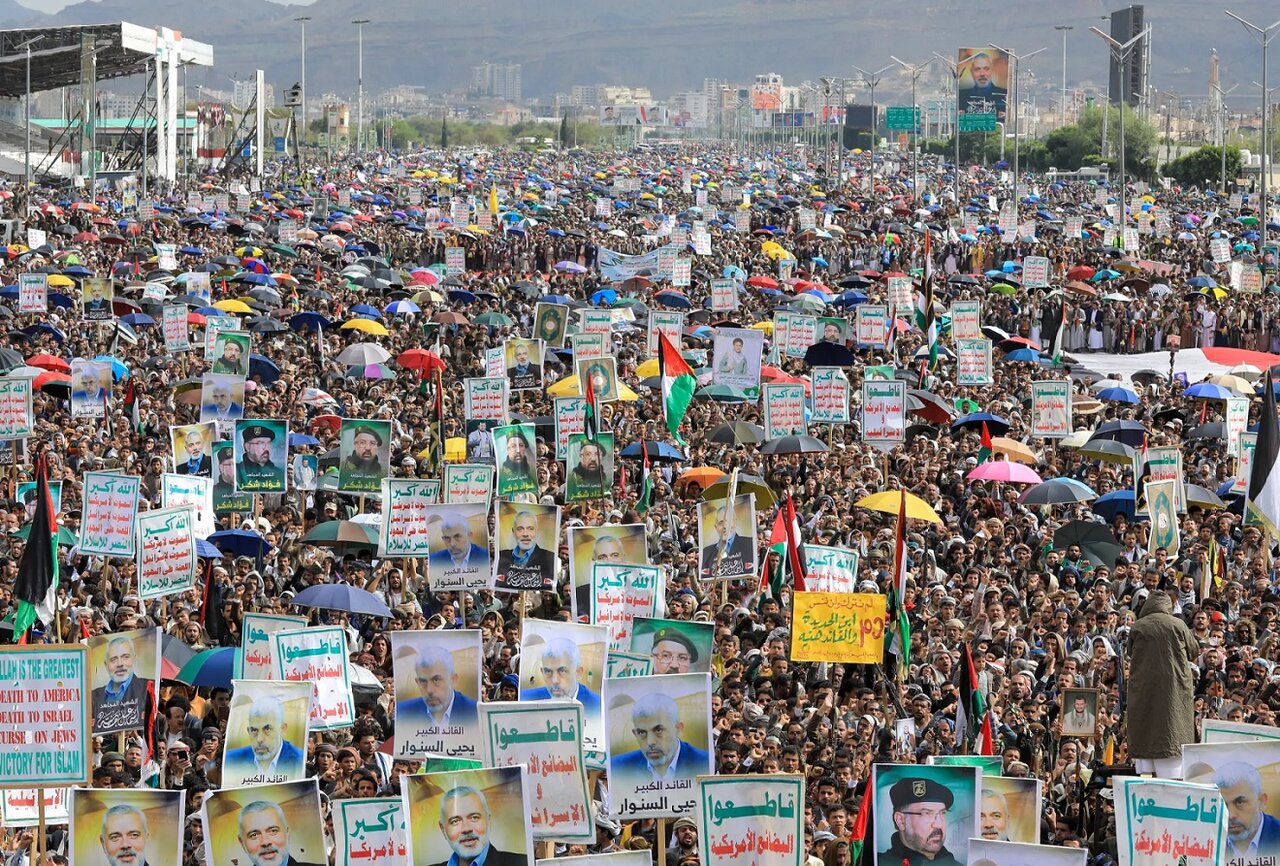 ویدیو | خروش صدها هزار یمنی در حمایت از غزه