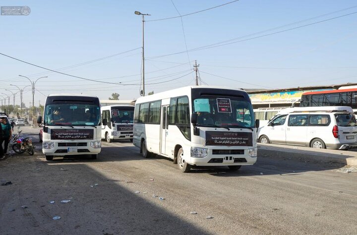 مساهمة للعتبة العلويّة المقدّسة بنقل الزائرين إلى سامراء لإحياء ذكرى شهادة الإمام الحسن العسكري (ع)