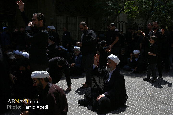دسته عزاداری آیت‌الله وحید خراسانی در روز شهادت امام حسن عسکری(ع)