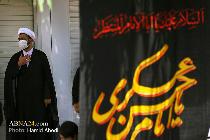 دسته عزاداری آیت‌الله وحید خراسانی در روز شهادت امام حسن عسکری(ع)