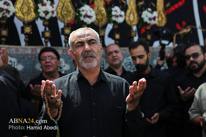 دسته عزاداری آیت‌الله وحید خراسانی در روز شهادت امام حسن عسکری(ع)