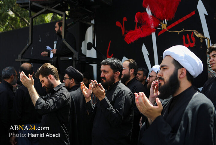 دسته عزاداری آیت‌الله وحید خراسانی در روز شهادت امام حسن عسکری(ع)