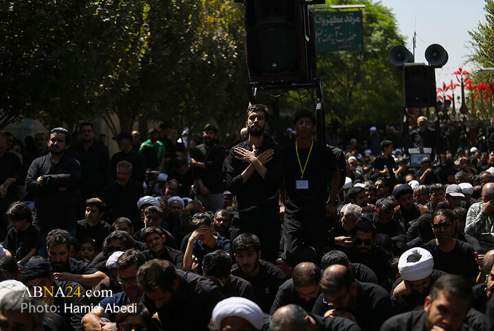 دسته عزاداری آیت‌الله وحید خراسانی در روز شهادت امام حسن عسکری(ع)