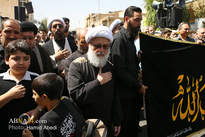 دسته عزاداری آیت‌الله وحید خراسانی در روز شهادت امام حسن عسکری(ع)