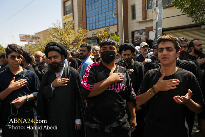 دسته عزاداری آیت‌الله وحید خراسانی در روز شهادت امام حسن عسکری(ع)