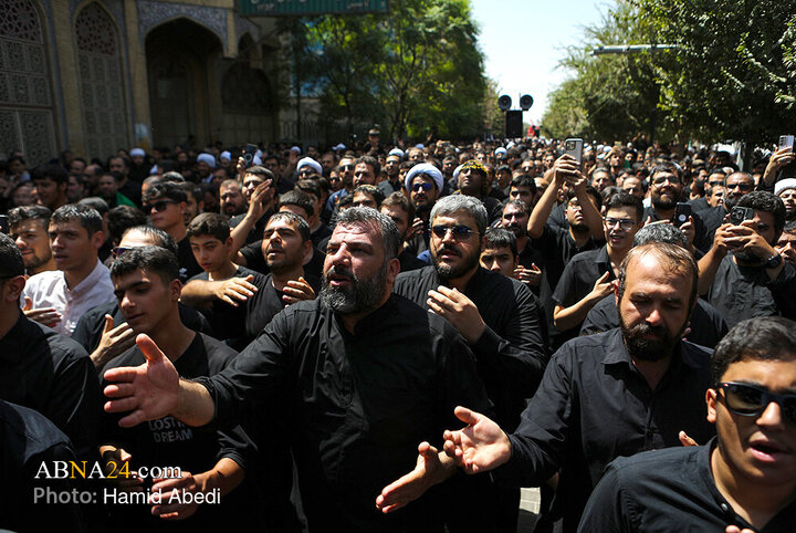 دسته عزاداری آیت‌الله وحید خراسانی در روز شهادت امام حسن عسکری(ع)