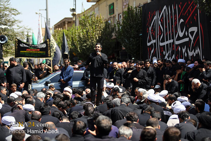 دسته عزاداری آیت‌الله وحید خراسانی در روز شهادت امام حسن عسکری(ع)