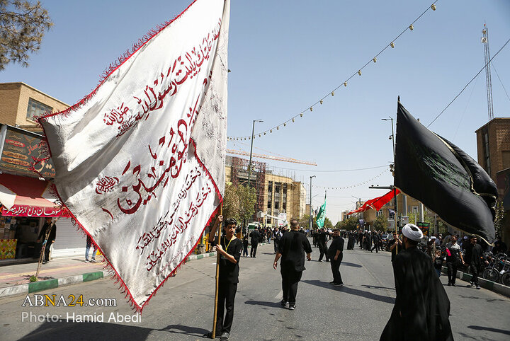 دسته عزاداری آیت‌الله وحید خراسانی در روز شهادت امام حسن عسکری(ع)