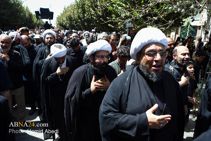 دسته عزاداری آیت‌الله وحید خراسانی در روز شهادت امام حسن عسکری(ع)