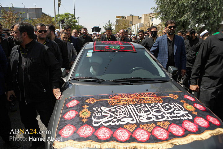 دسته عزاداری آیت‌الله وحید خراسانی در روز شهادت امام حسن عسکری(ع)