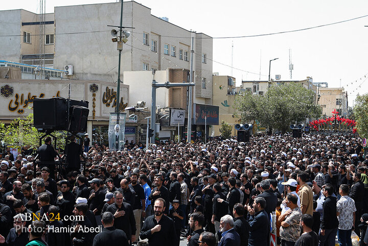 دسته عزاداری آیت‌الله وحید خراسانی در روز شهادت امام حسن عسکری(ع)