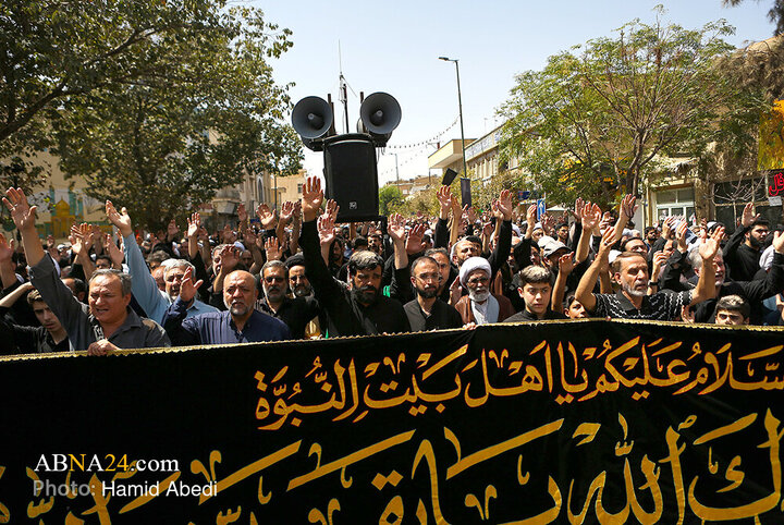 دسته عزاداری آیت‌الله وحید خراسانی در روز شهادت امام حسن عسکری(ع)