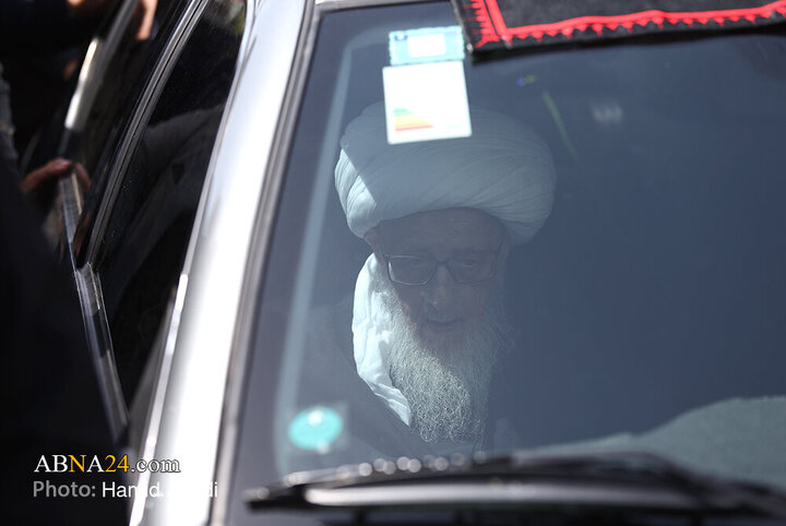 دسته عزاداری آیت‌الله وحید خراسانی در روز شهادت امام حسن عسکری(ع)