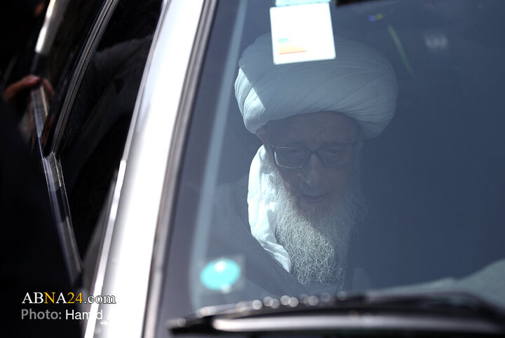 دسته عزاداری آیت‌الله وحید خراسانی در روز شهادت امام حسن عسکری(ع)