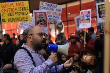 SJSP, Fenaj y entidades pro Palestina denuncian a Israel y a medios brasileños cómplices en Av. Paulista